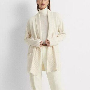 Lauren Ralph Lauren Shawl Collar Cashmere Cardigan, Size S & M, New with Tag